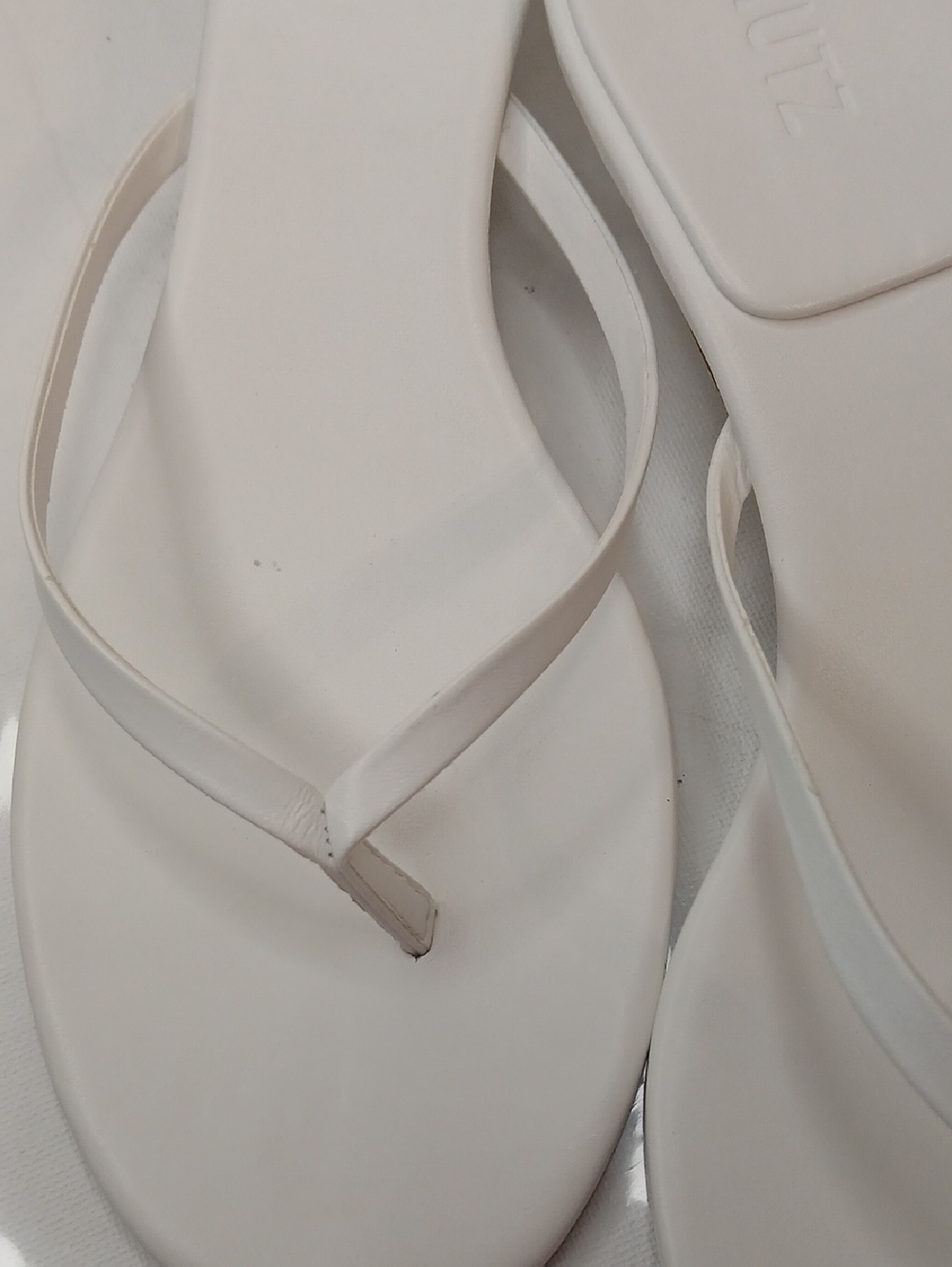 Schutz White Minimalist Thong Slide Mules - Picture 5 of 5